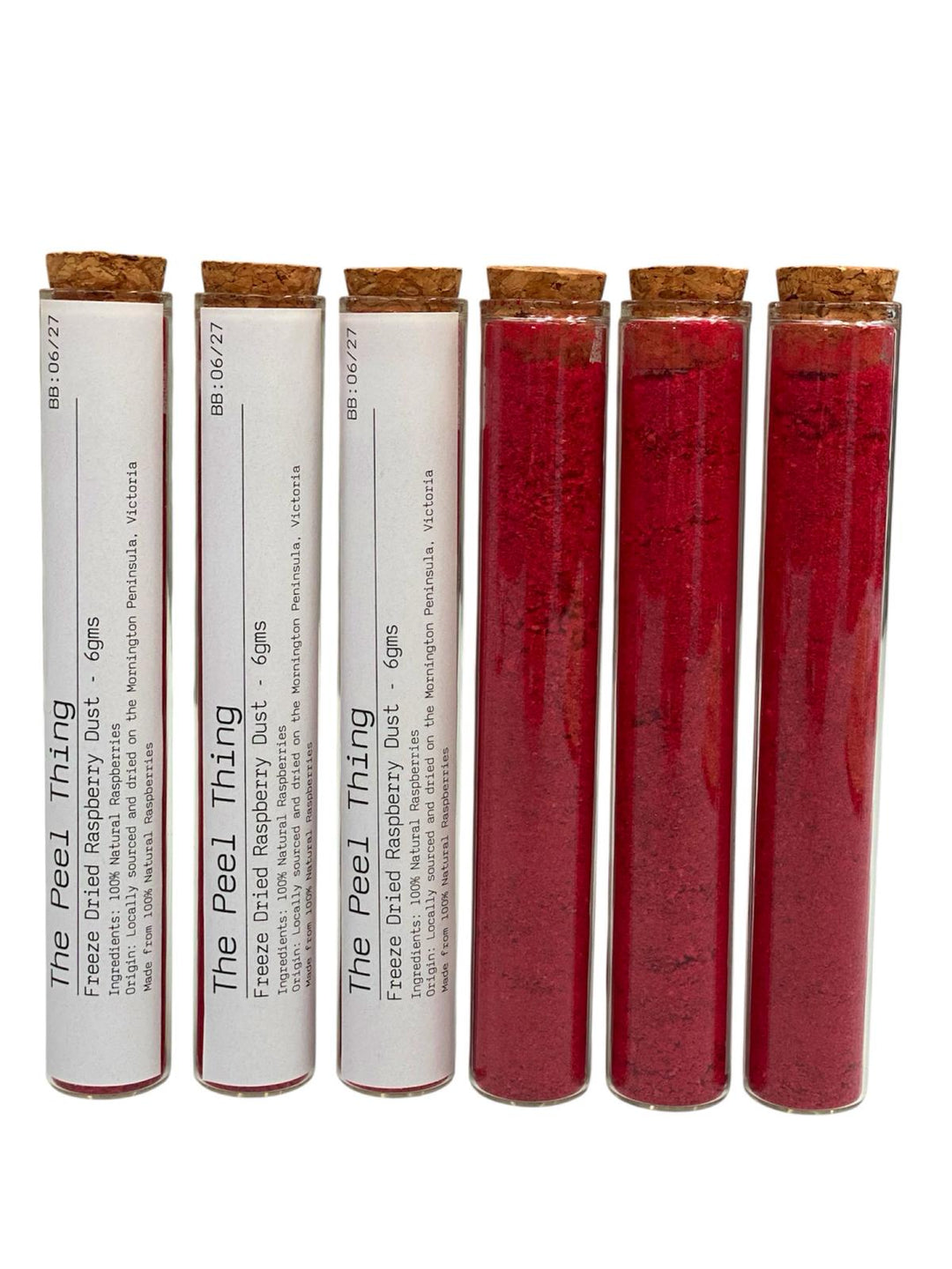 The Peel Thing Freeze Dried Raspberries Dust - Gift Size Test Tube 4gm