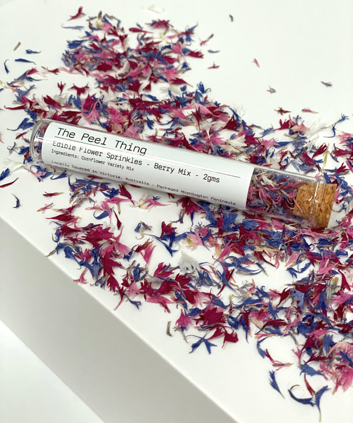 Edible Flower Sprinkles- Berry Mix ** Gift Size- Test Tube