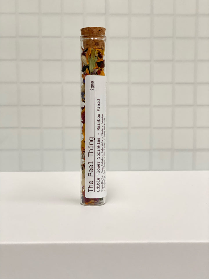 Edible Flower Sprinkles-Rainbow Field ** Gift Size - Test Tube