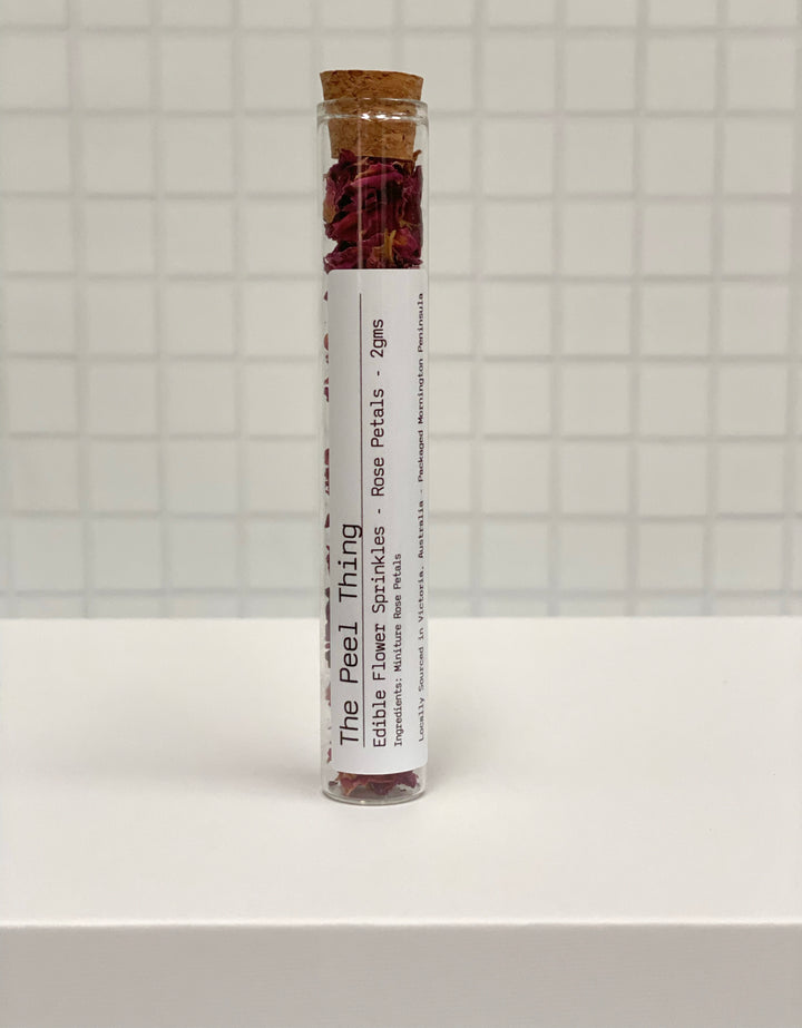 Edible Flower Sprinkles- Rose Petals ** Gift Size- Test Tube