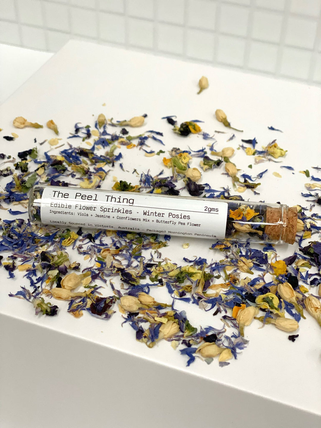Edible Flower Sprinkles-Winter Posies ** Gift Size - Test Tube