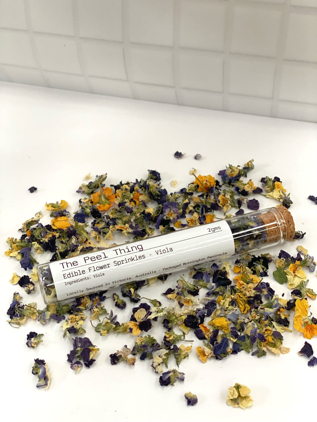 Edible Flower Sprinkles-Viola ** Gift Size - Test Tube