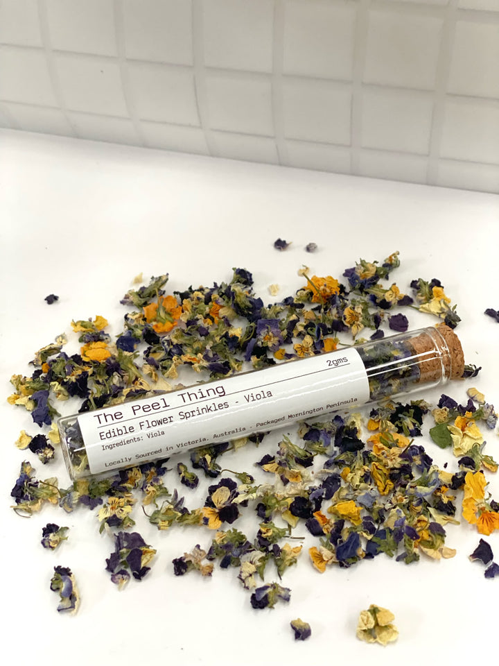 Edible Flower Sprinkles-Viola ** Gift Size - Test Tube