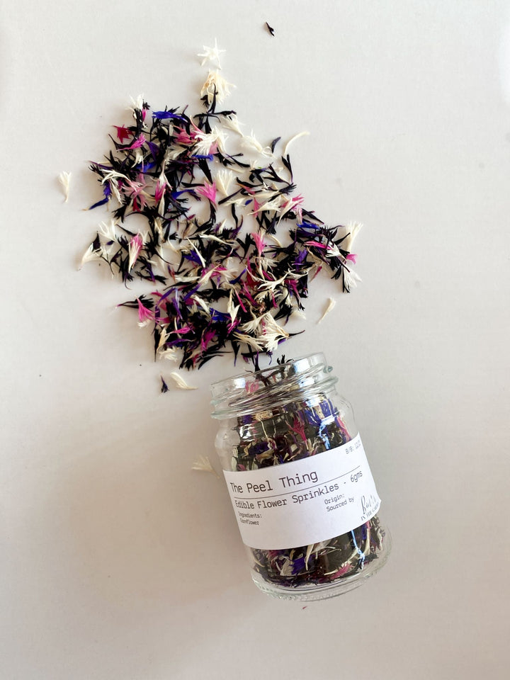 Edible Flower Sprinkles - Berries + Cream - Pink, White and Purple Cornflowers