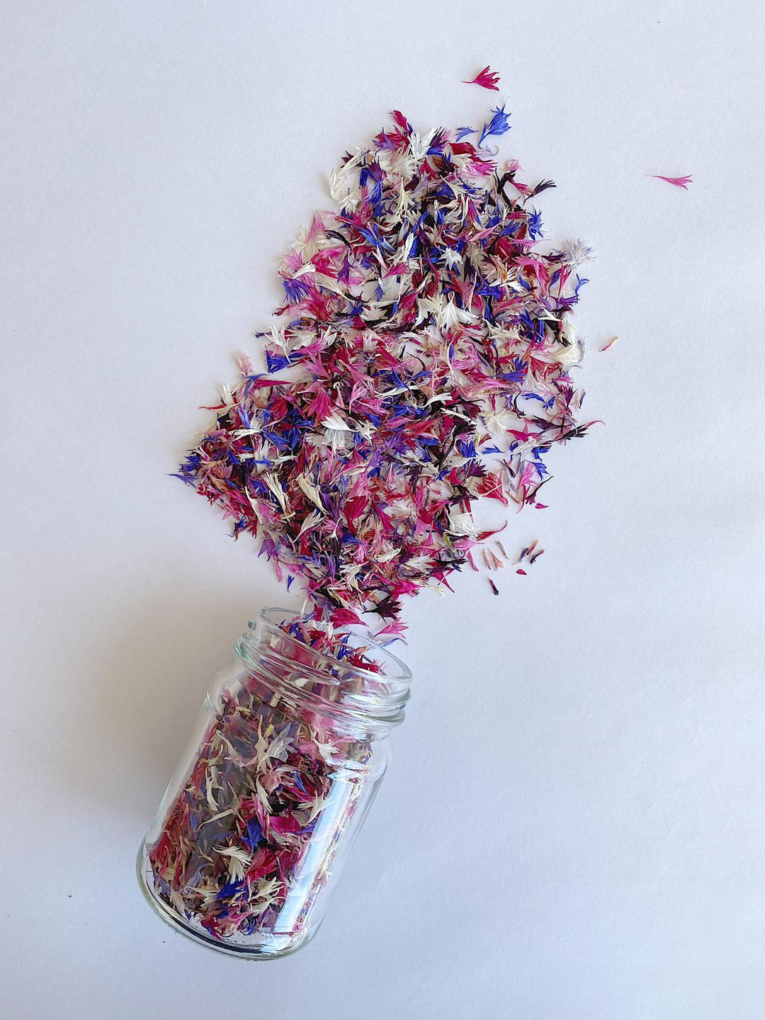 Edible Flower Sprinkles - Berries + Cream - Pink, White and Purple Cornflowers