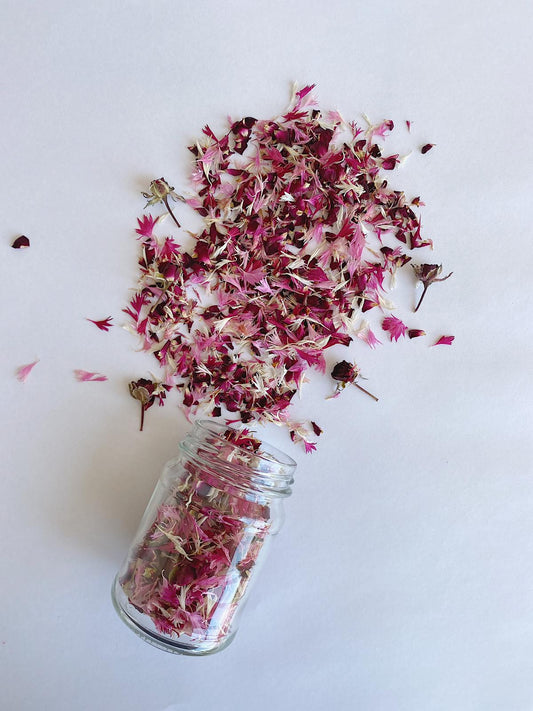 Edible Flower Sprinkles  - Rose Petals + Cornflowers - Pink + White Cornflowers