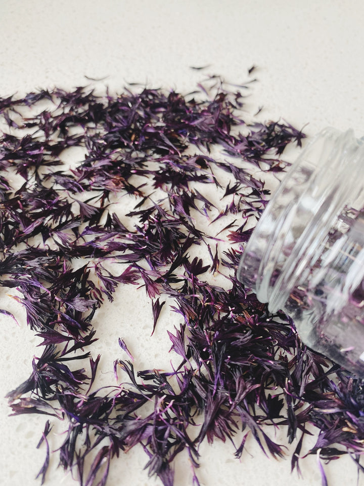 Edible Flower Sprinkles - Cornflowers Aubergine